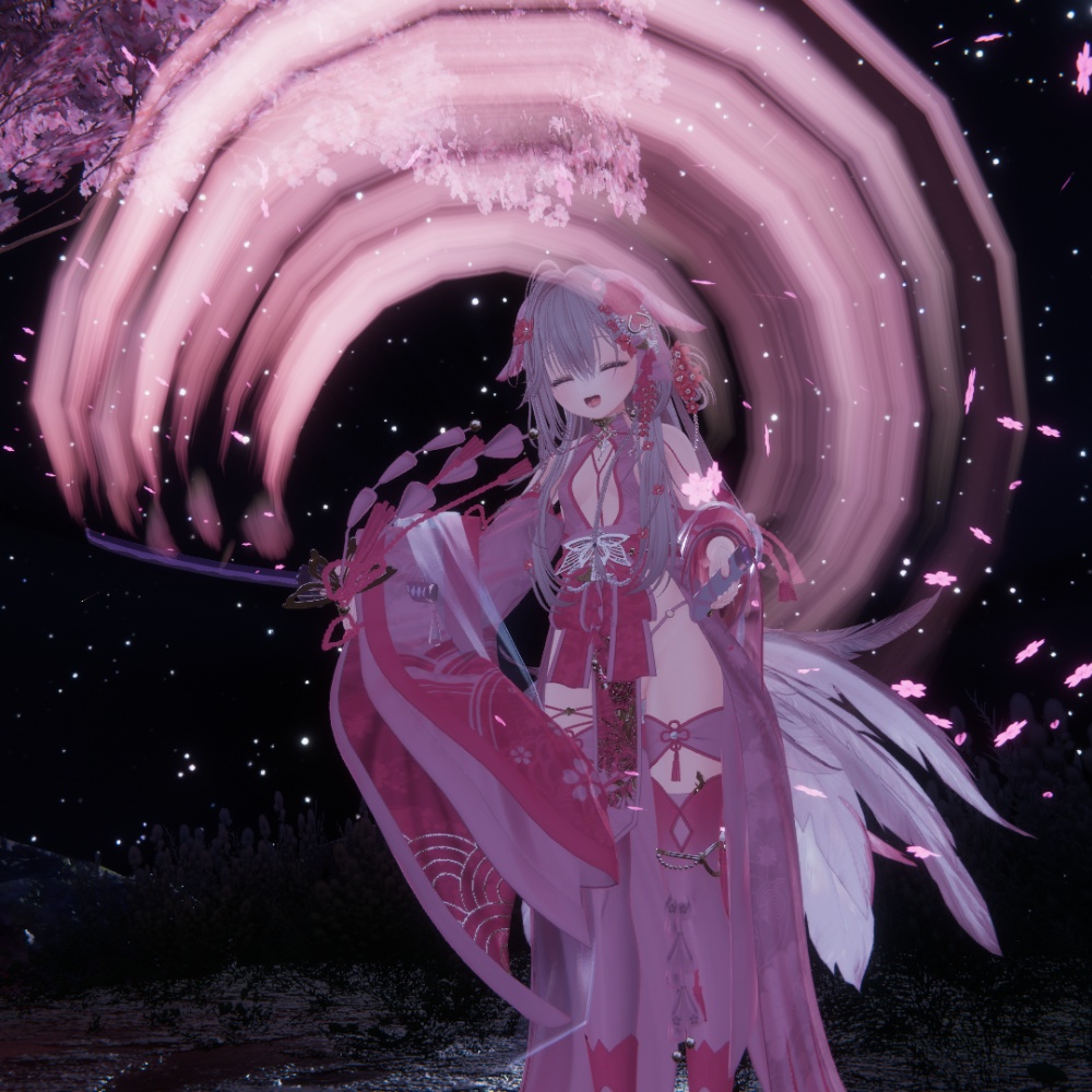 ✨️発売記念セール✨️【VRChat想定】花刀 -朧紅姫- 【抜刀ギミック・パーティクル付き】