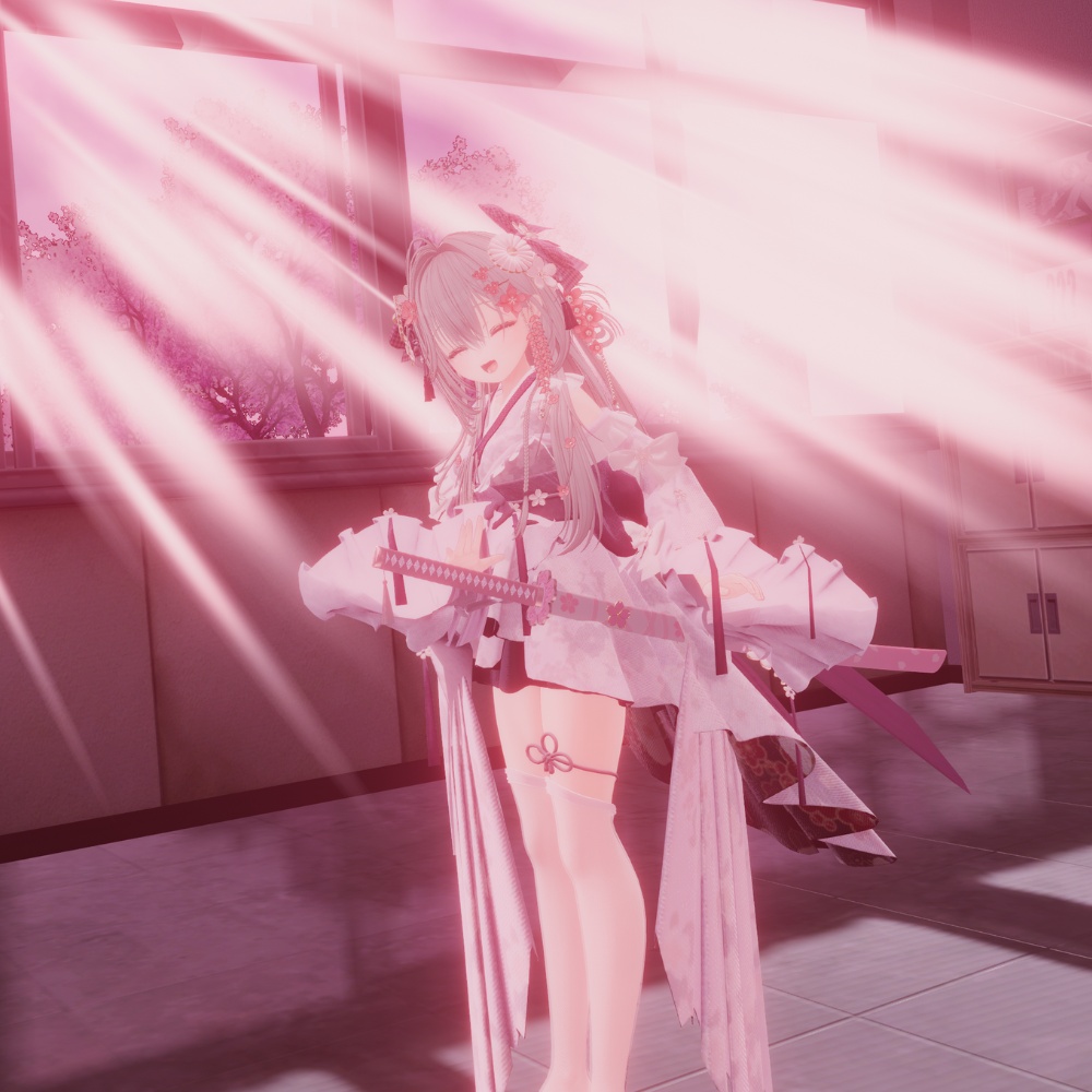 ✨️発売記念セール✨️【VRChat想定】花刀 -朧紅姫- 【抜刀ギミック・パーティクル付き】