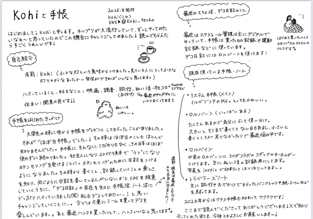 kohiと手帳 vol.1