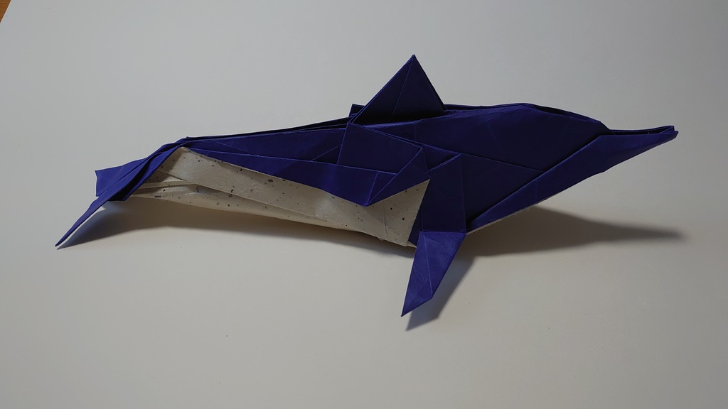 【展開図】折り紙作品イルカ / dolphin crease pattern