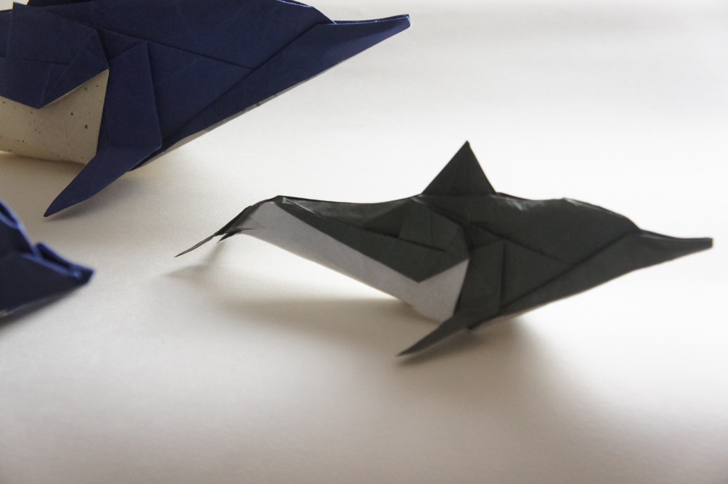 【展開図】折り紙作品イルカ / dolphin crease pattern