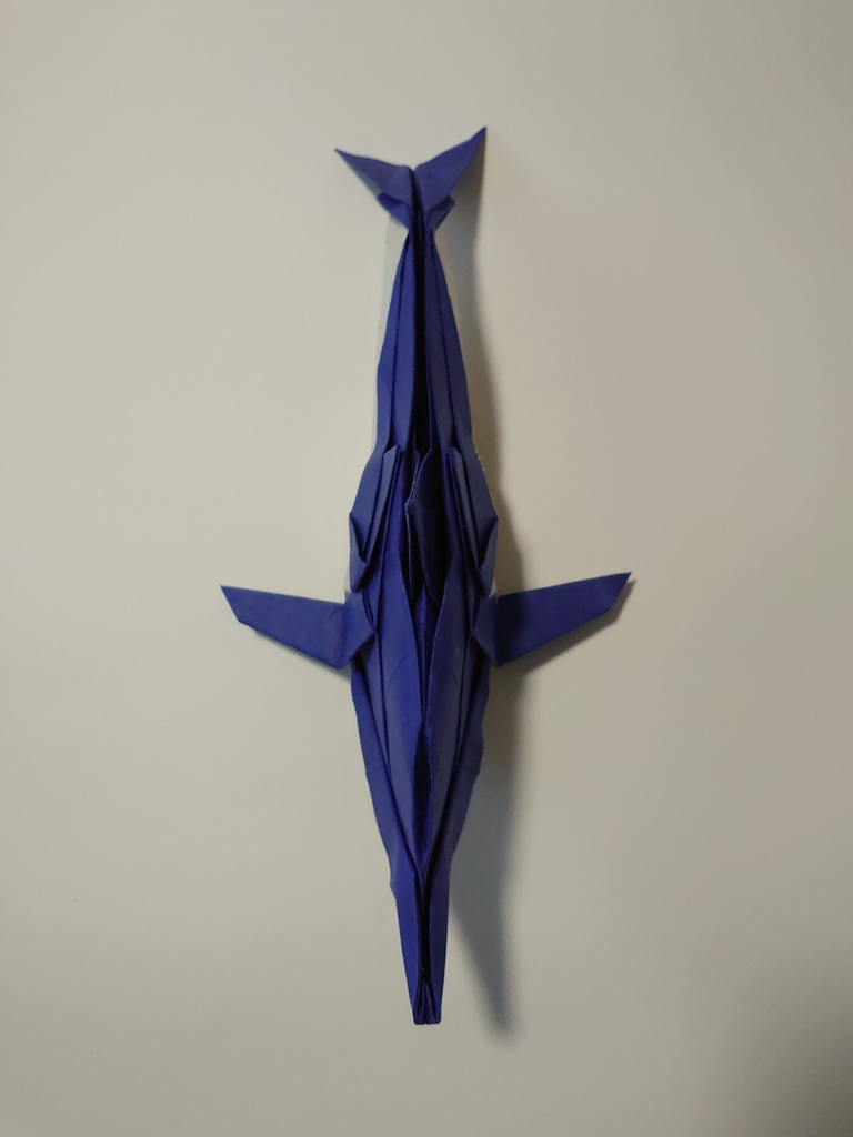 【展開図】折り紙作品イルカ / dolphin crease pattern