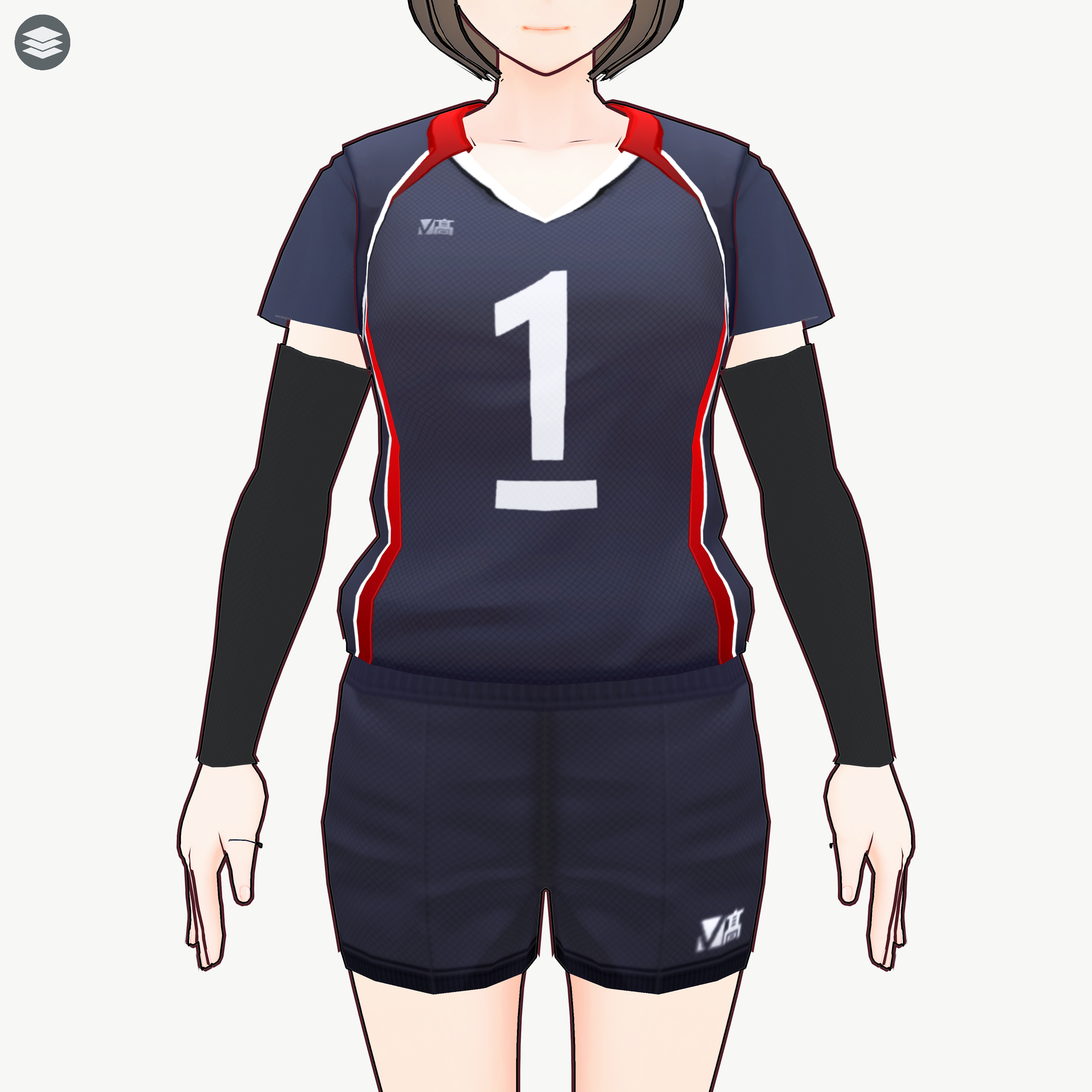 [VRoid]バレーボールユニフォーム黒