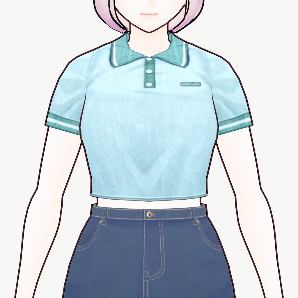 [VRoid]ショートポロシャツセット