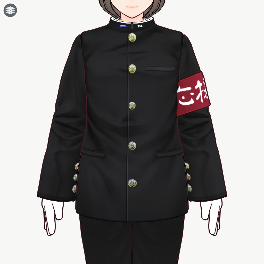 [VRoid]男女兼用学ランセット