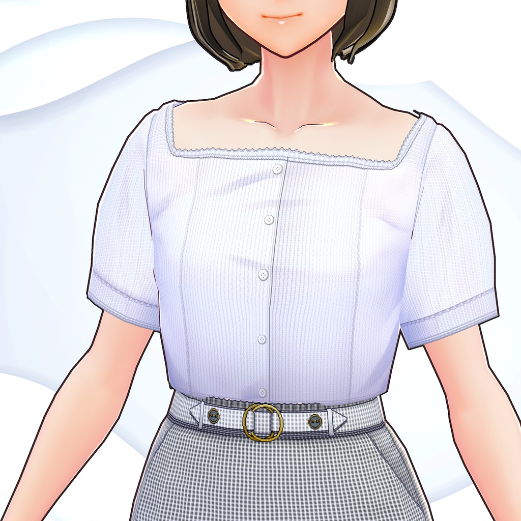 [VRoid]ペールストライプブラウス