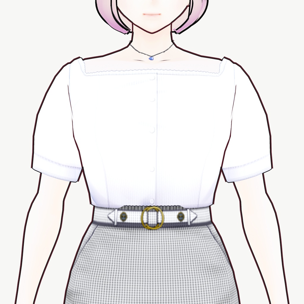 [VRoid]ペールストライプブラウス