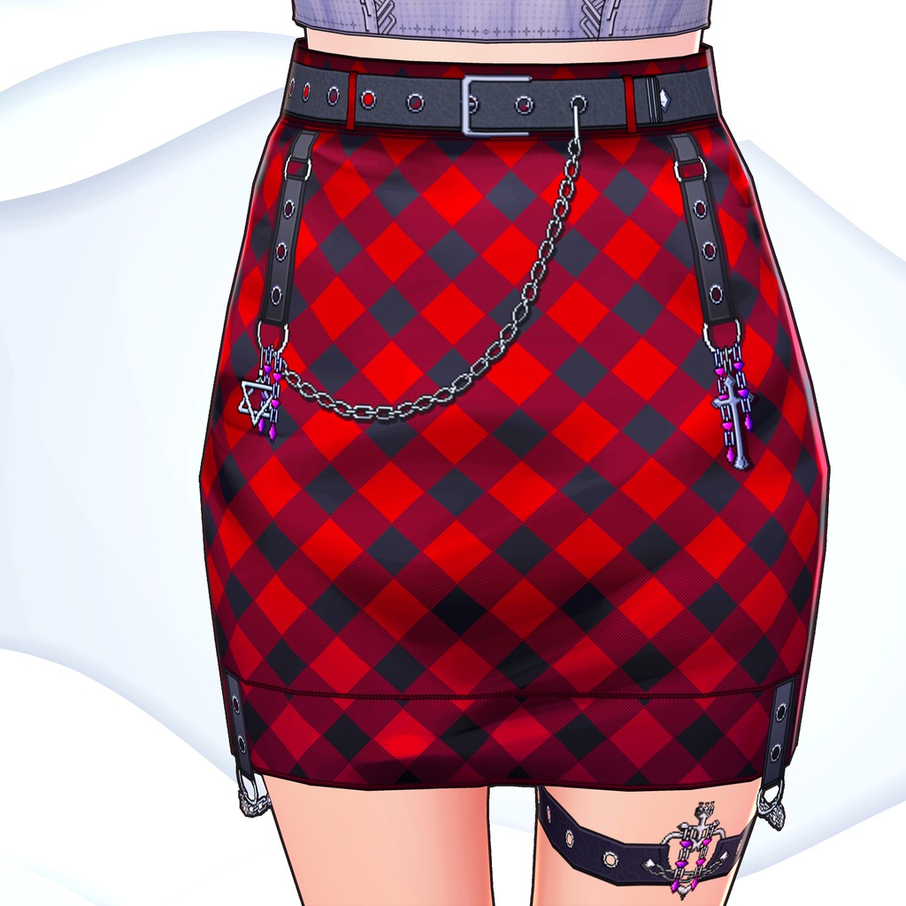 [VRoid][FREE]ヴィジュアル系パンクスカート