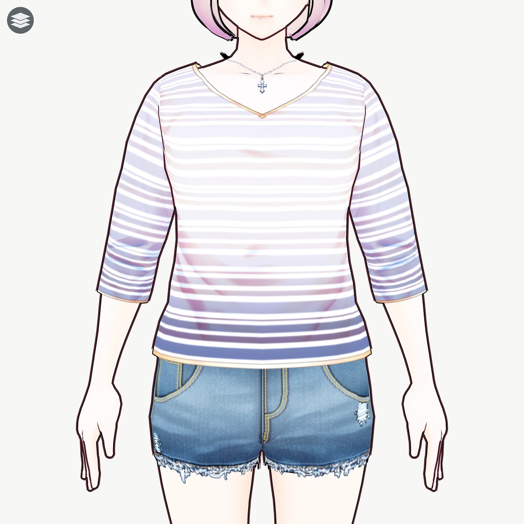 [VRoid]スムーズサマーVネック