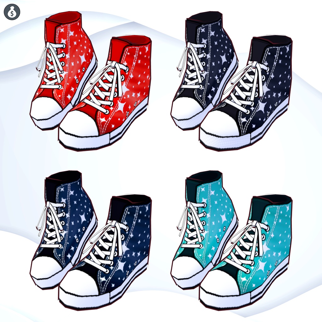 VRoid1.0][FREE]Twinkle High-Cut Sneakers