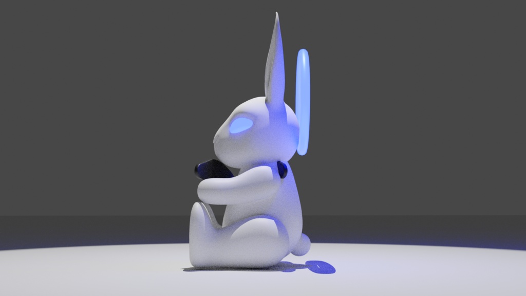 【3Dモデル】動くウサギの置物~天使ウサギと悪魔ウサギのセット~