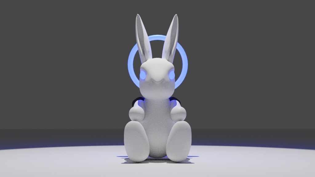 【3Dモデル】動くウサギの置物~天使ウサギと悪魔ウサギのセット~