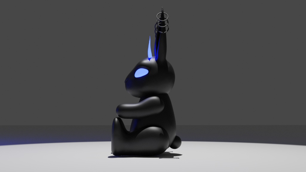 【3Dモデル】動くウサギの置物~天使ウサギと悪魔ウサギのセット~