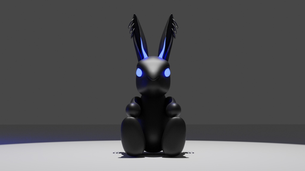 【3Dモデル】動くウサギの置物~天使ウサギと悪魔ウサギのセット~