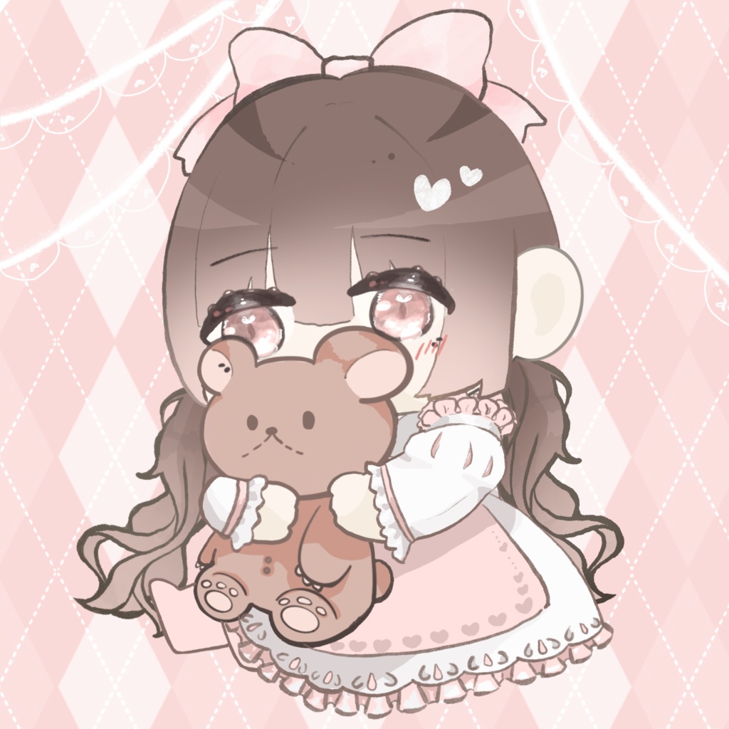 クマ抱っこ　アイコンイラスト