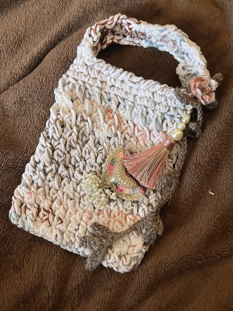 夢見る姫の読書袋《手編みバッグ》