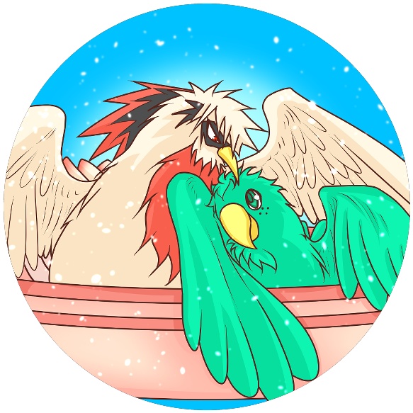 水浴び鳥夫夫ストラップ