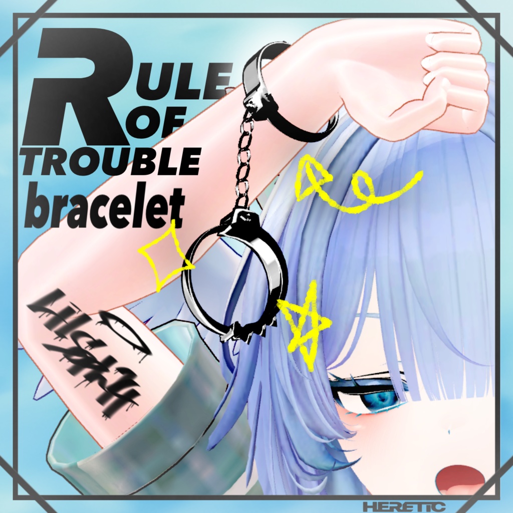 "Rule of trouble"handcuff bracelet