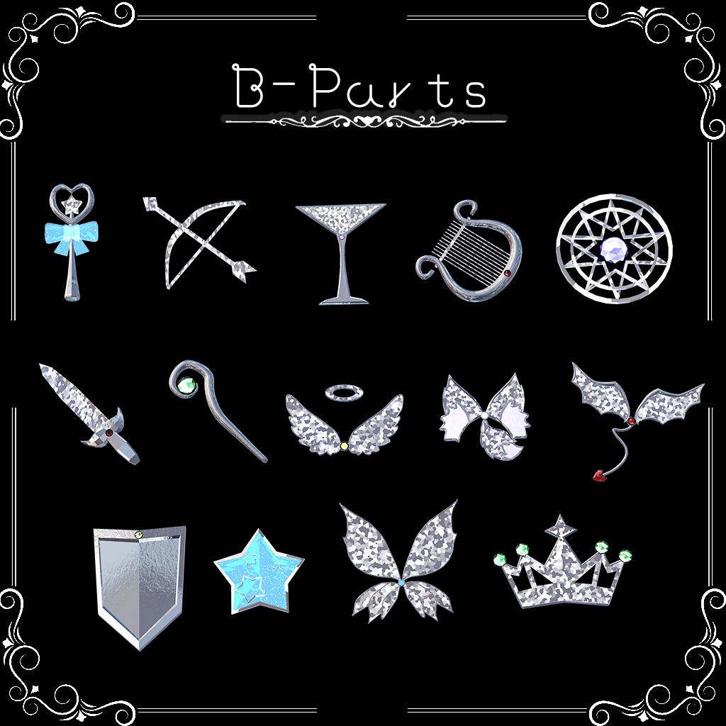 【カスタマイズ可能‼】ファンタジー アクセ&ネームプレートセット