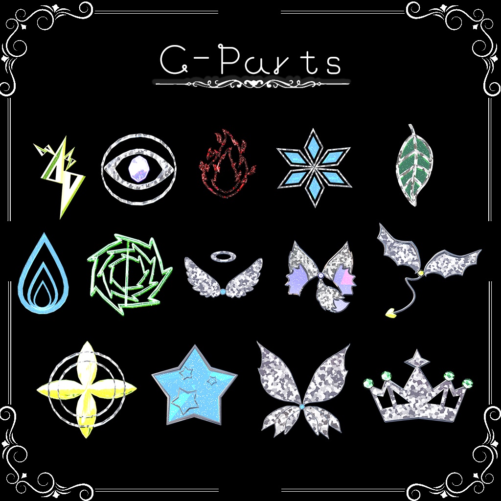 【カスタマイズ可能‼】ファンタジー アクセ&ネームプレートセット