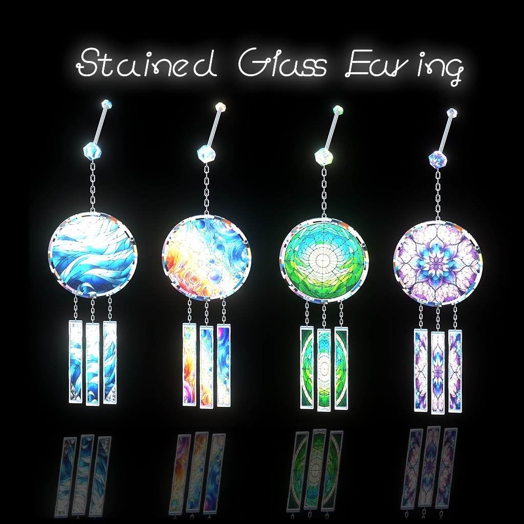 【カラバリ50種】Stained Glass Earing
