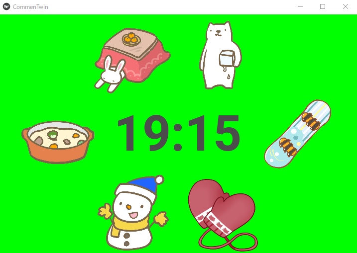 【配信向け素材】コメントで動くイラスト時計【CommenTwin】