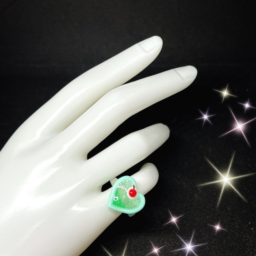 クリームソーダのピンキーリング(ハート)