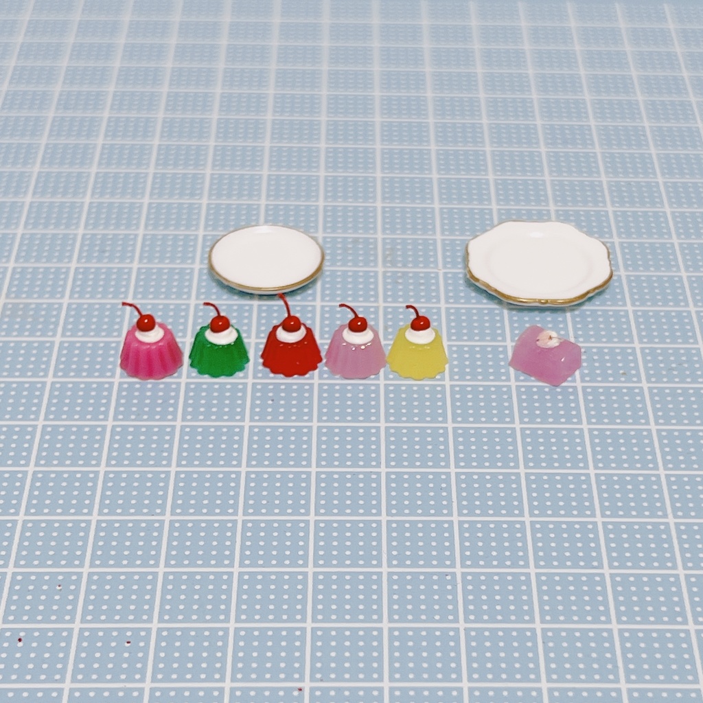 ミニチュアゼリー・桜和菓子 お皿付き