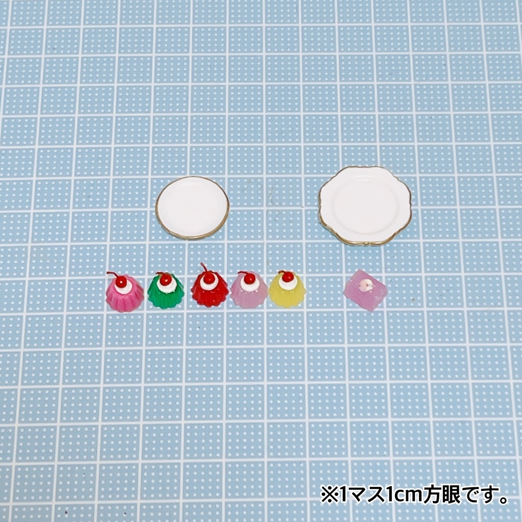ミニチュアゼリー・桜和菓子 お皿付き