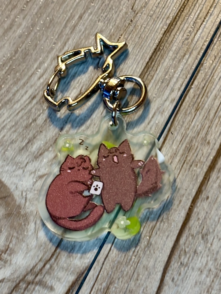作法猫アクリルキーホルダー　兵太夫　伝七