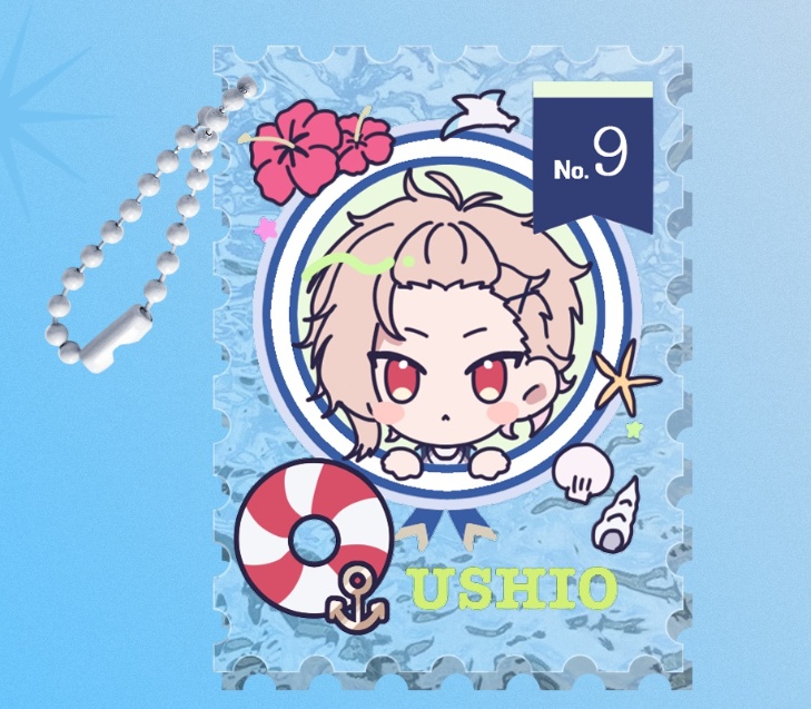 切手風アクリルキーホルダー 潮