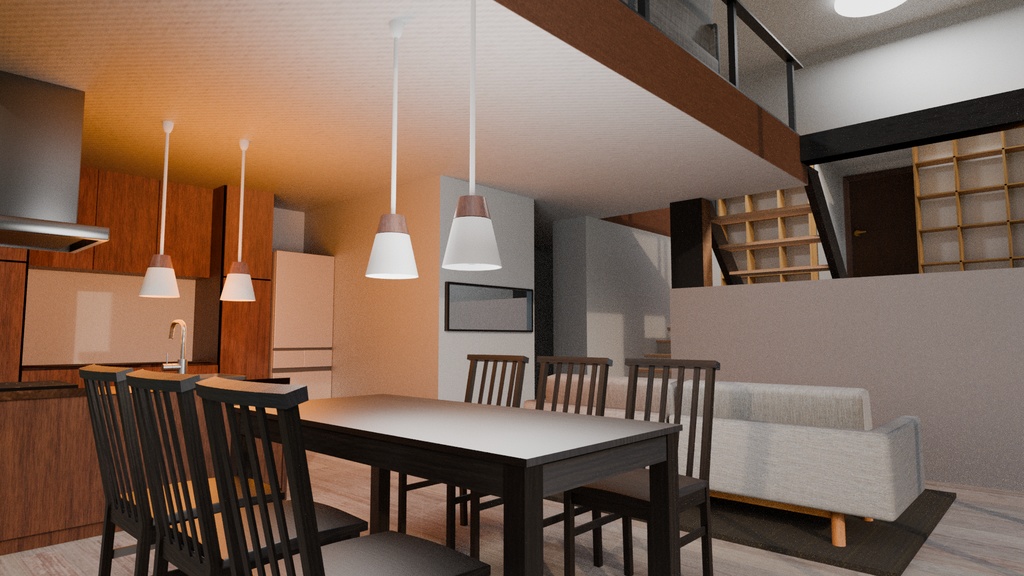 【VRC想定】　家具付き部屋6