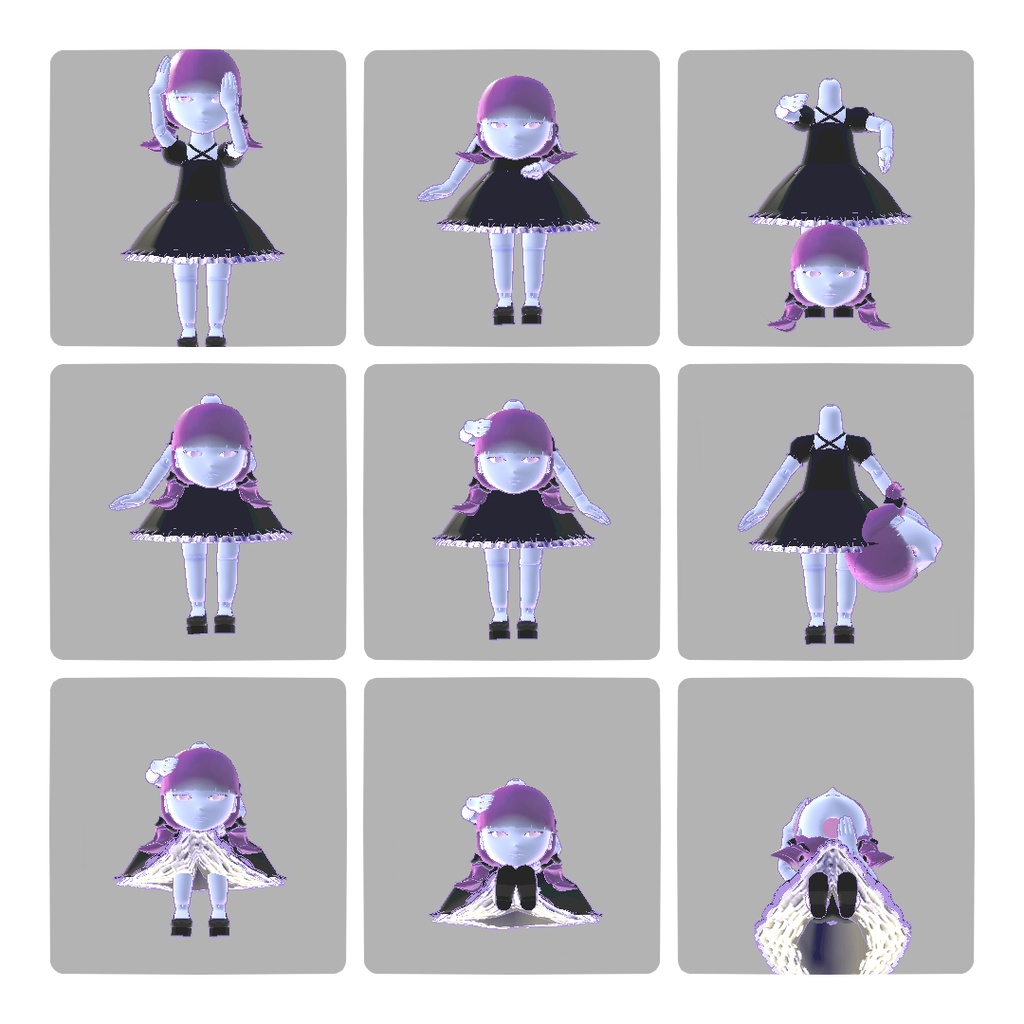 【VRChat想定3Dアバター】3Dモデル殻e