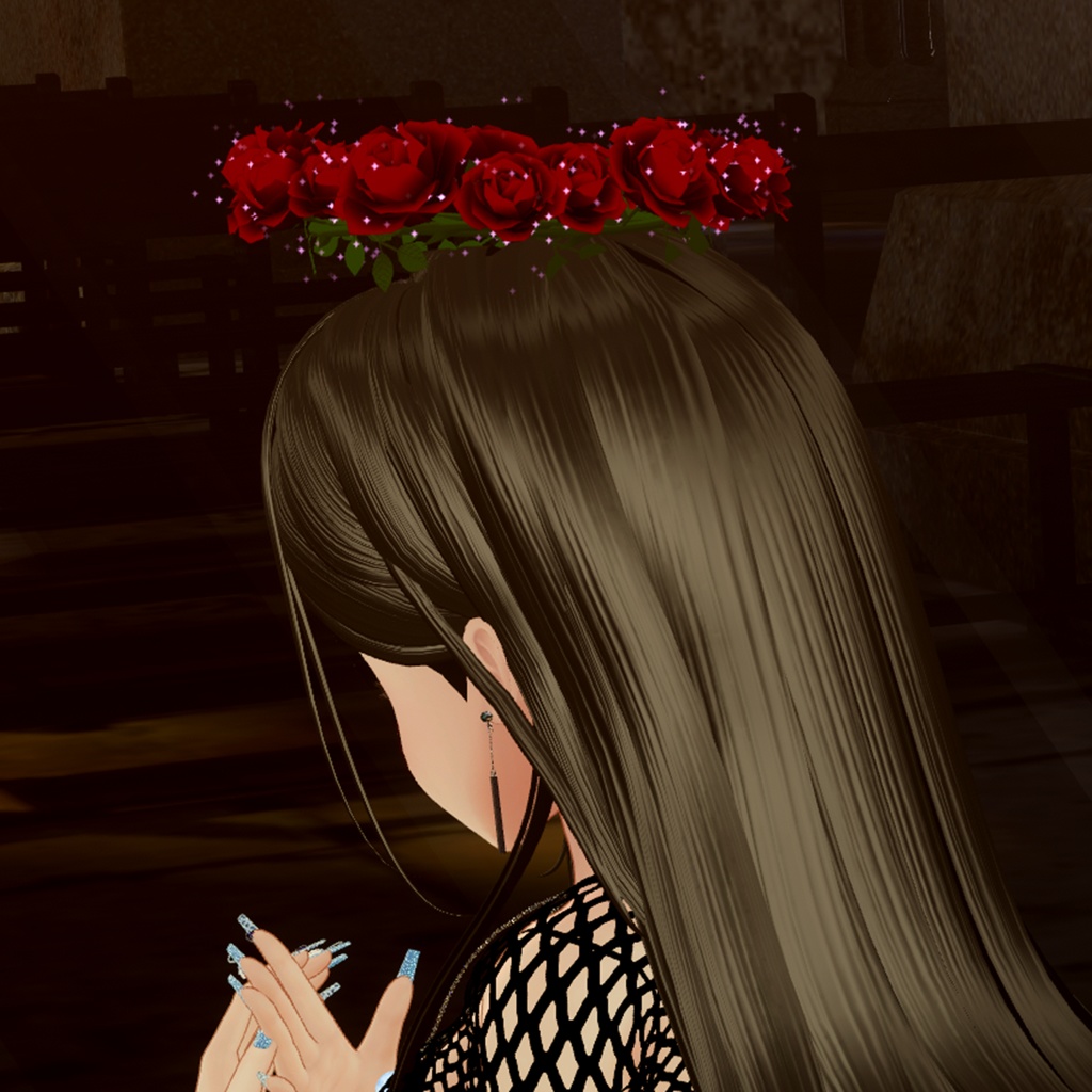 【VRChat想定】薔薇ヘイロー【ギミック付き】