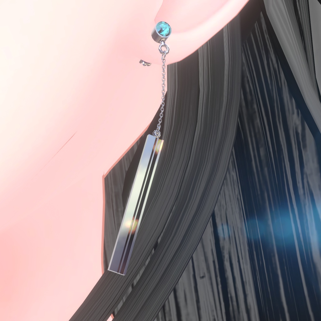 【VRChat想定】ロングバーピアス