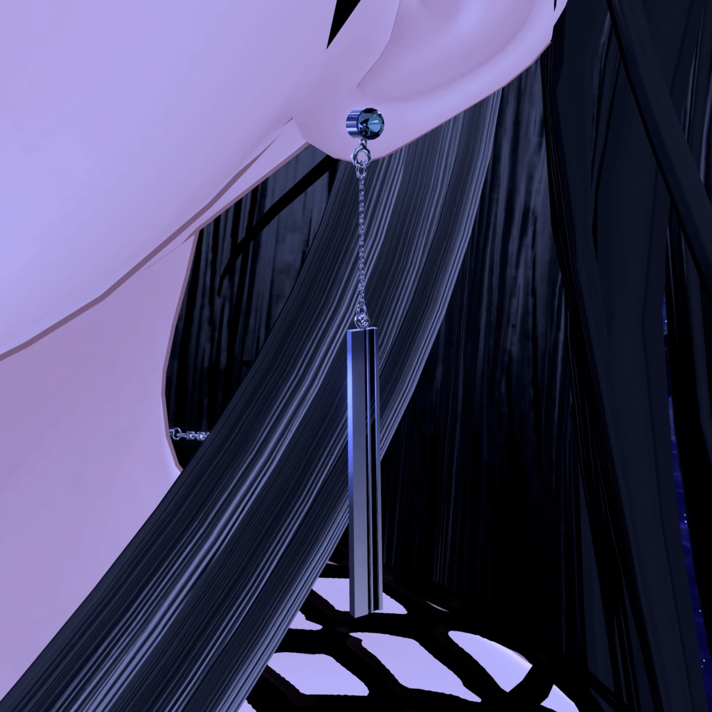 【VRChat想定】ロングバーピアス