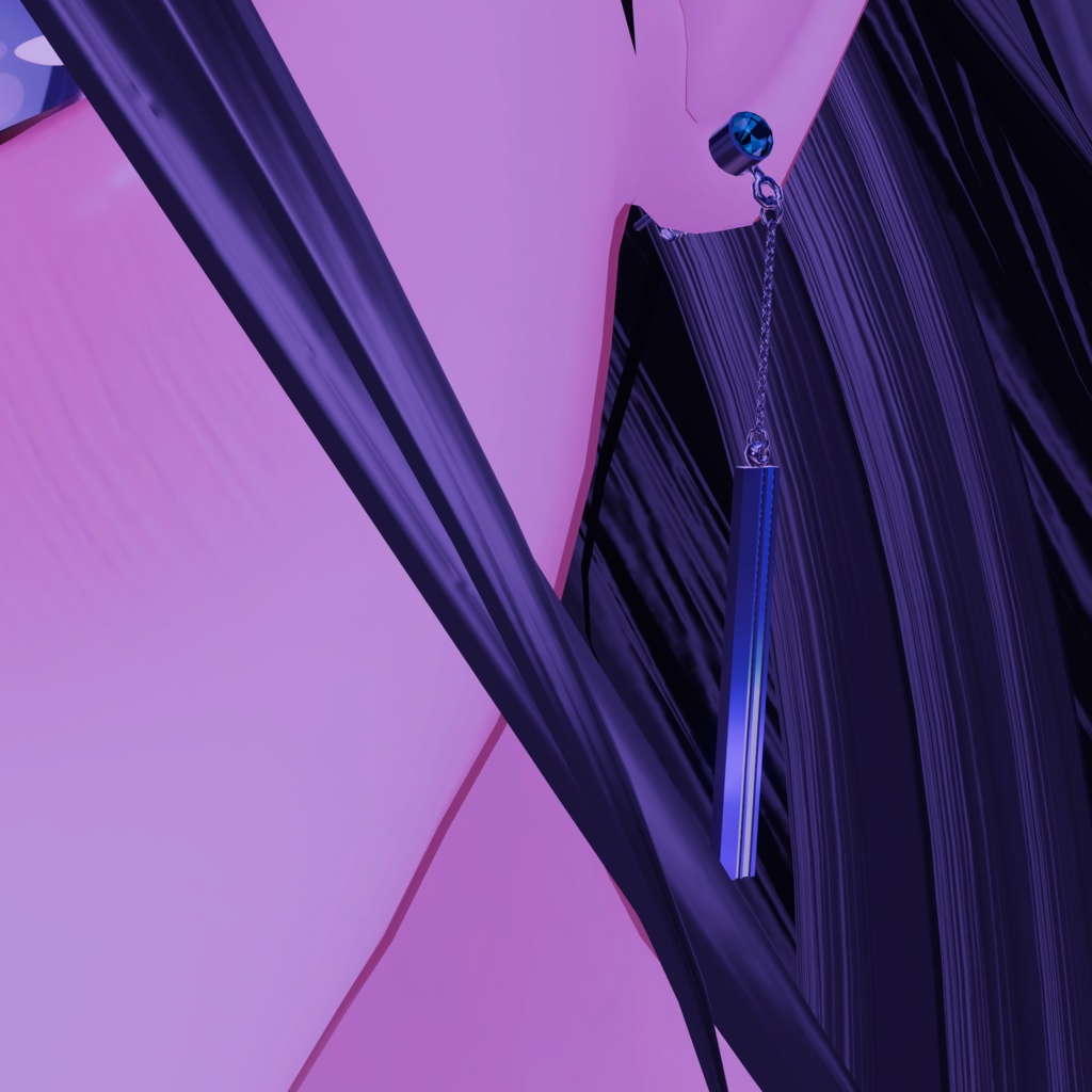【VRChat想定】ロングバーピアス