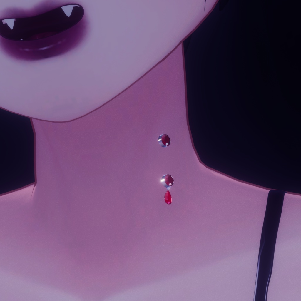 【VRChat想定】ヴァンパイアキスピアス