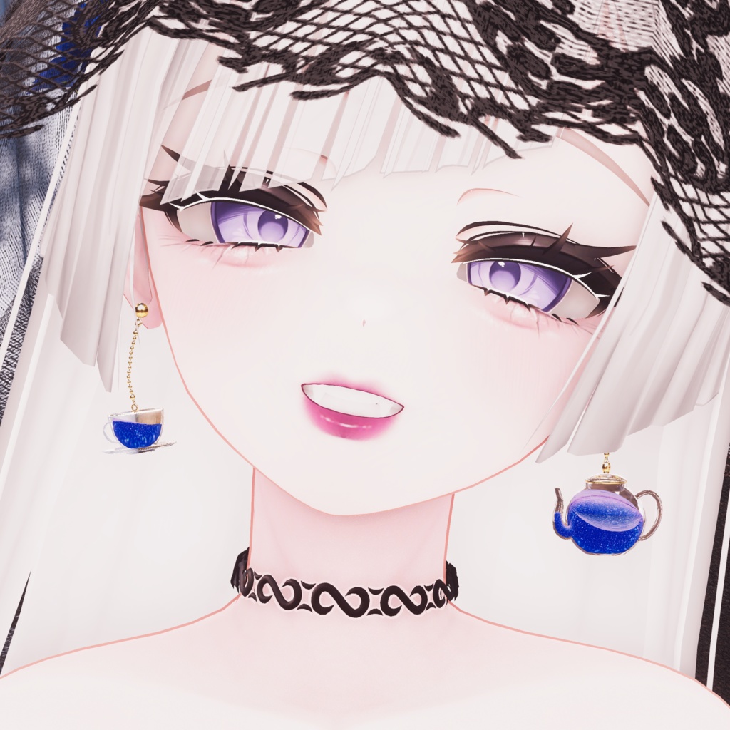 【VRChat想定】お茶会ピアス