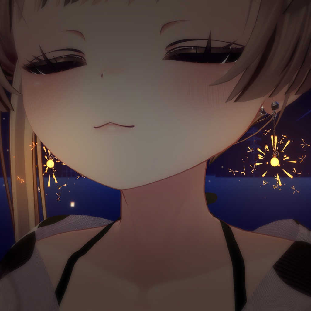 【無料】線香花火ピアス【VRChat想定】