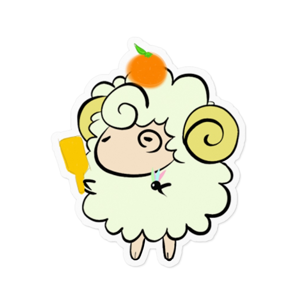 ラム羽根つきステッカー