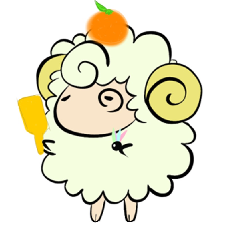 ラム羽根つきステッカー