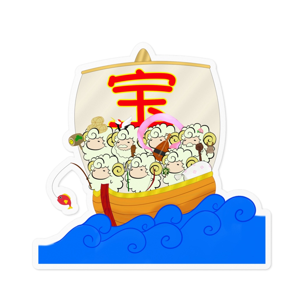 七福神ラムステッカー
