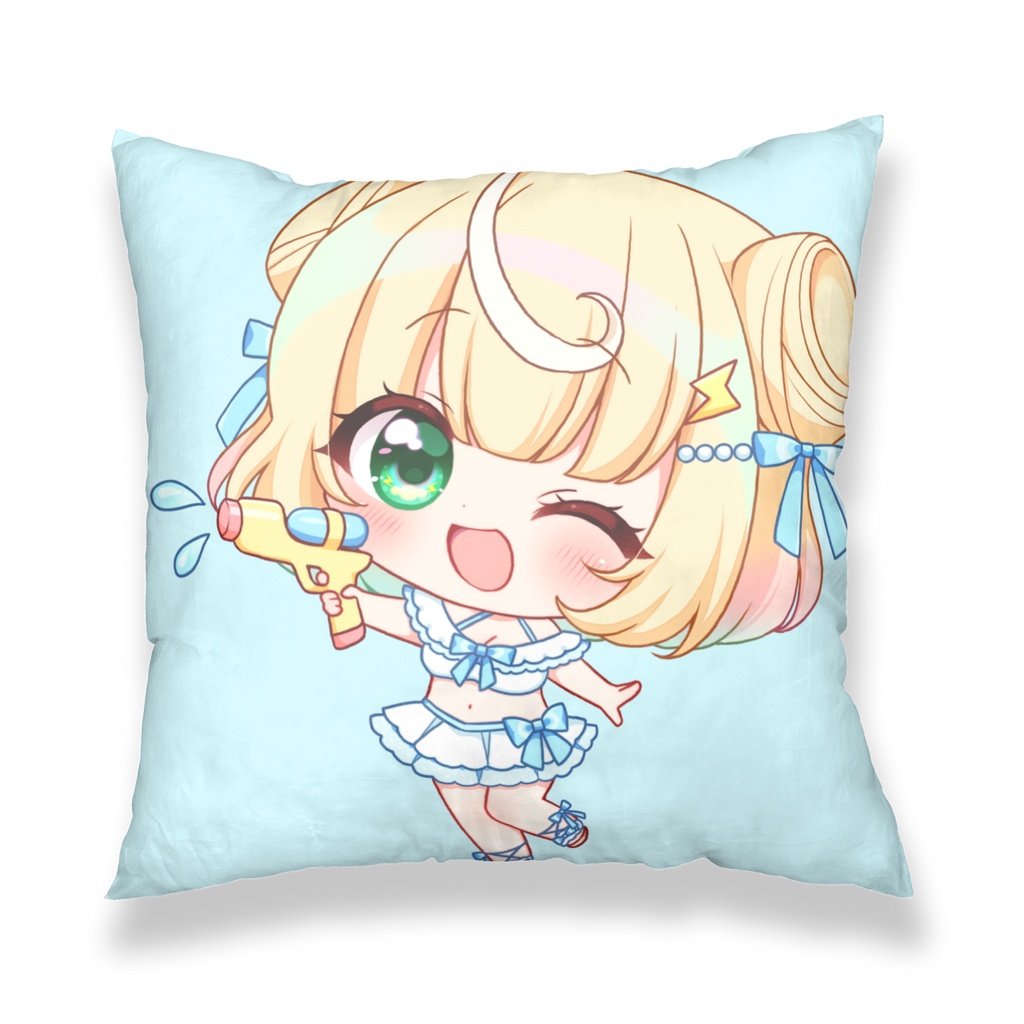 【雛豆ラム2026誕生日】クッションカバー (水着&ちびラム水着Ver)