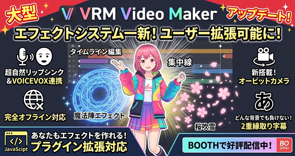 【無料】VrmVideoMaker(ゆっくりムービーメーカー風・VRM動画生成ツール)