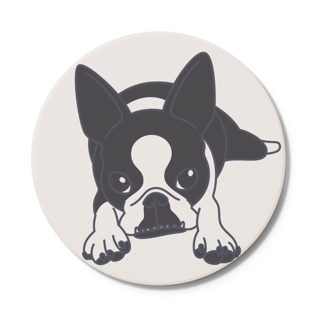 ボストンテリアのコチのコースター