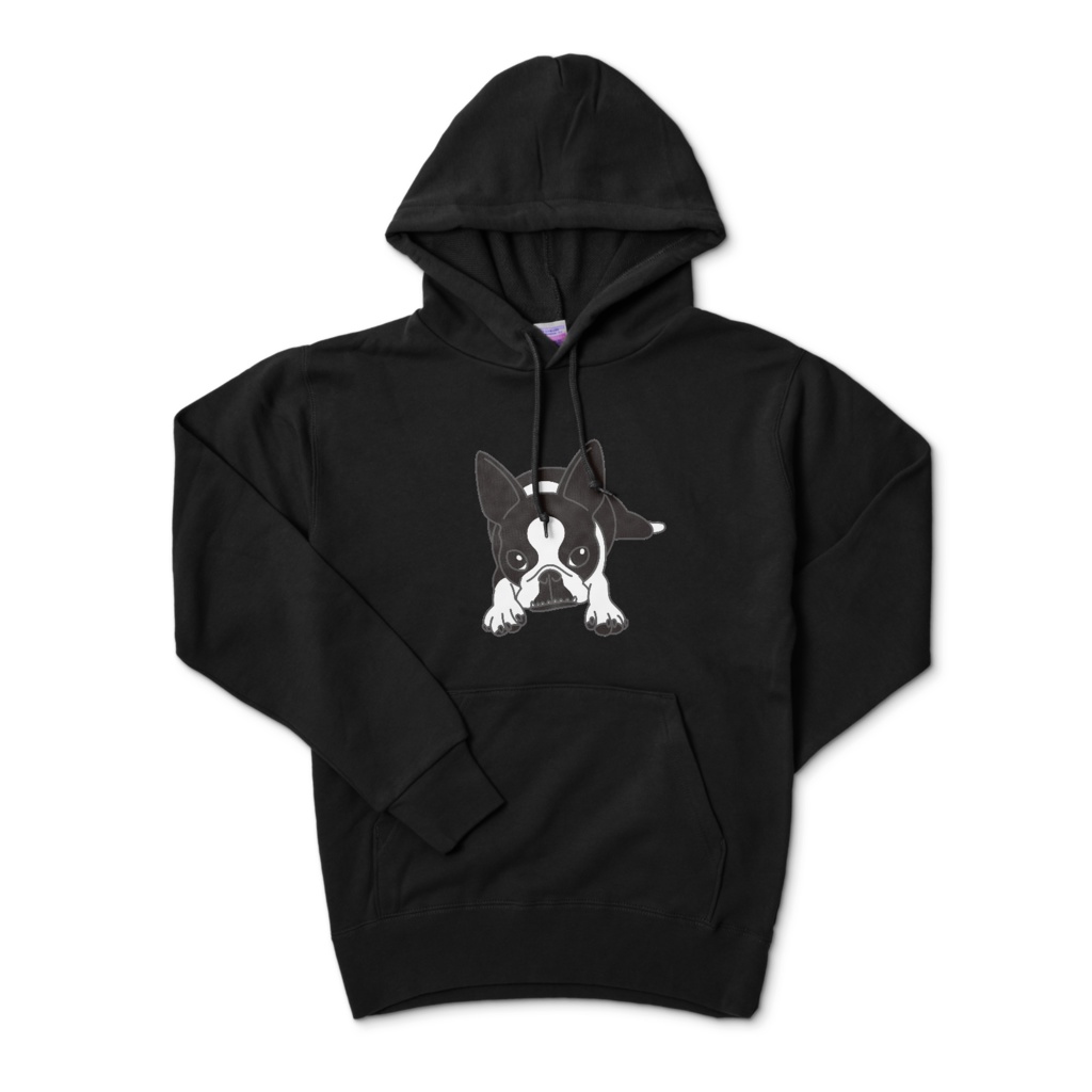ボストンテリアのコチのパーカー-ブラック