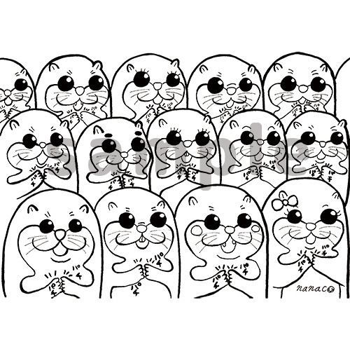 かわうその歓喜(塗り絵)