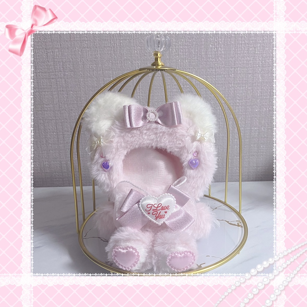 おすわり ぬい服 10cm 桜ピンク