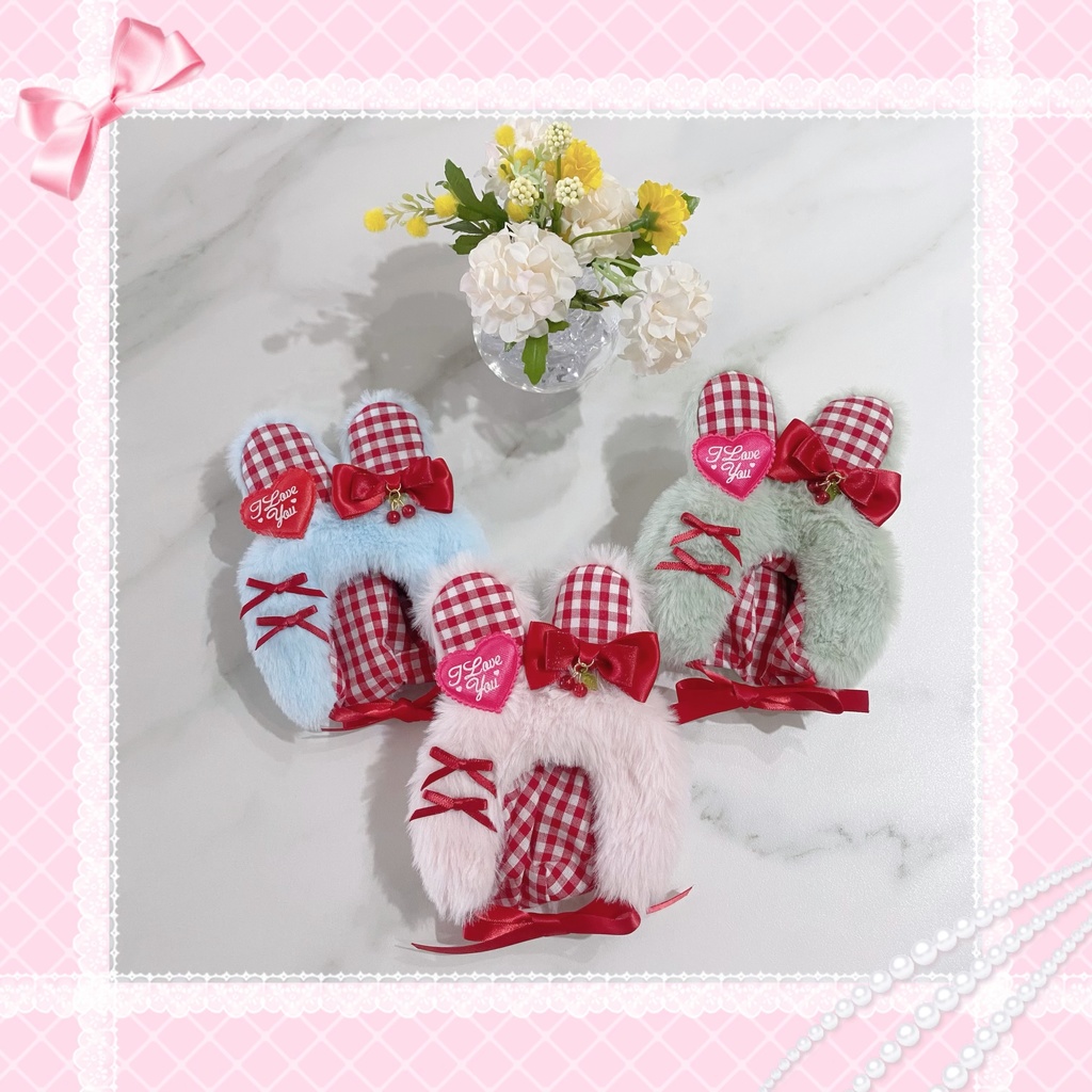 ちびぐるみ ぬい服 うさぎ 被り物 帽子 さくらんぼ